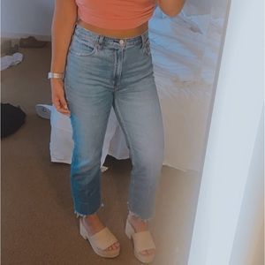 The ankle straight ultra high rise A&F jeans